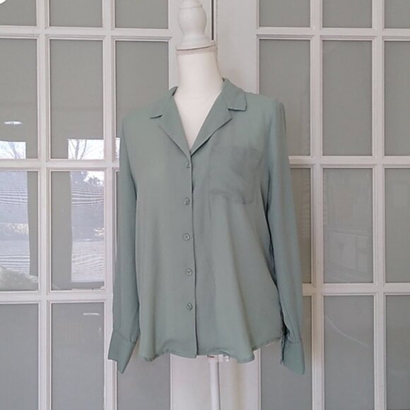 Who What Wear Long Sleeve Button Down Blouse - Picture 2 of 16